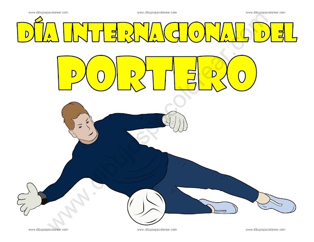Día Internacional del Portero - dibujo a color y para colorear
